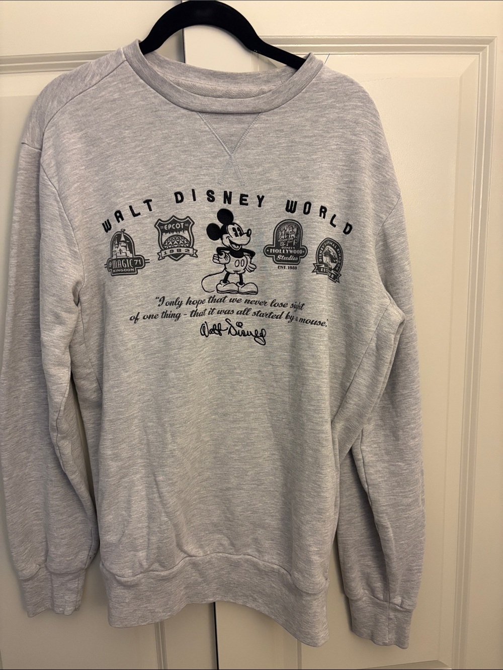 Disney Gray Walt Disney World Mickey Graphic Crewneck Sweatshirt
